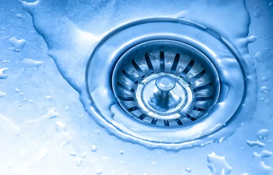 Blocked drain in a sink